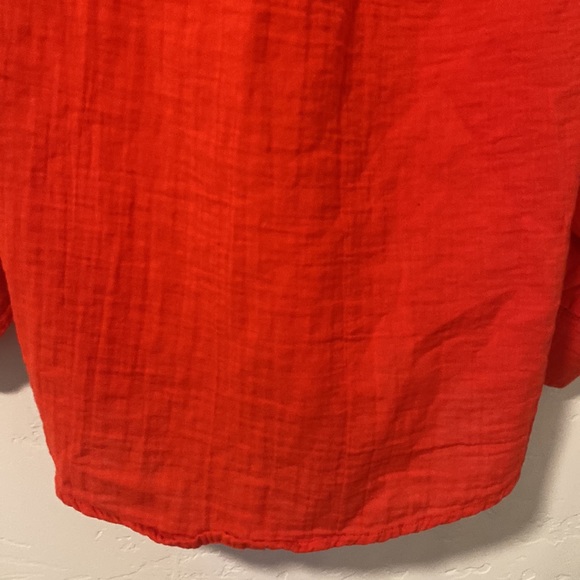 New Long-Sleeve Button-Up Red Blouse - Picture 11 of 14